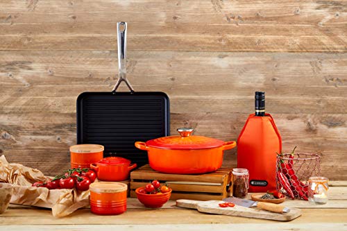 LE CREUSET Evolution Cocotte con Tapa, Ovalada, Todas Las Fuentes de Calor Incl. inducción, 6,3 l, Hierro Fundido, Naranja (Volcánico), 31 cm