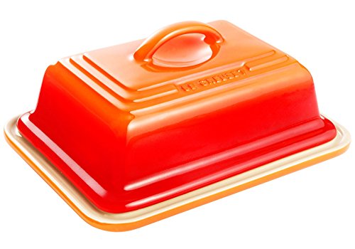 LE CREUSET - Recipiente de gres para Mantequilla, Color Naranja