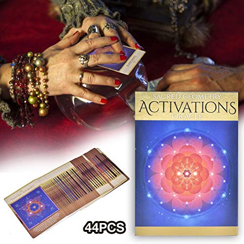 leader 44pcs Las Tarjetas de Tarot geometría Sagrada Activaciones inglés Oracle Juegos de Mesa para la Familia del Regalo del Partido Naipes Entretenimiento