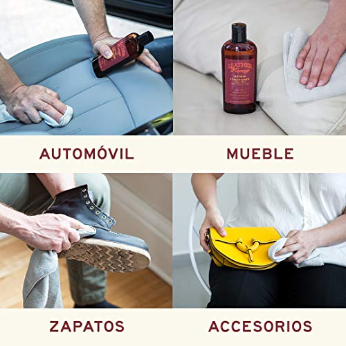 Leather Honey - Acondicionador para cuero, el mejor acondicionador de cuero desde 1968, botella de 0,24 litros. Para uso en ropa de cuero, muebles, interiores de automóviles, zapatos, bolsos y accesorios. Fabricado en los Estados Unidos