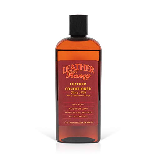 Leather Honey - Acondicionador para cuero, el mejor acondicionador de cuero desde 1968, botella de 0,24 litros. Para uso en ropa de cuero, muebles, interiores de automóviles, zapatos, bolsos y accesorios. Fabricado en los Estados Unidos