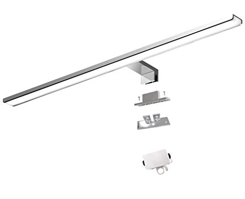 Led Espejo Luz Baño 10.8W 700LM 60cm 230V 4000K,Cywer Lámpara de Acero Inoxidable 3en1 IP44 Clase II,Diseño Delgado,Sin Parpadeo,Espejo No Regulable Frente/Gabinete/Iluminación de Pared Neutro Blanco