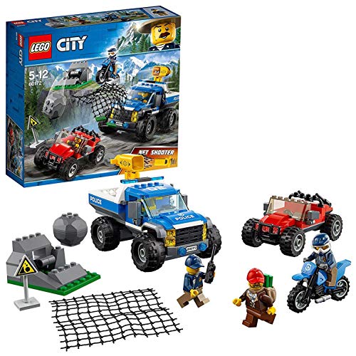 LEGO City Police - Caza en la Carretera, Juguete de Policía de Construcción con Todoterreno y Moto para Niños y Niñas de 5 a 12 Años, Incluye Minifiguras de Agentes de Policía (60172)