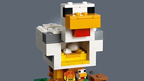 LEGO Minecraft - Gallinero, Juguete Educativo de Construcción del Videojuego con Muñecos de Lobo y Alex para Niños y Niñas de 7 a 14 Años (21140)