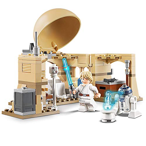 LEGO Star Wars - Cabaña de Obi-Wan, con Techo Desplegable, Incluye un Droide y Holograma de la Princesa Leia, Minifiguras de Obi-Wan Kenobi, Luke Skywalker y R2-D2 (75270)