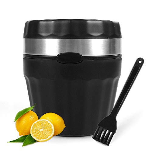 LEMCASE Exprimidor de Limón Manual - Exprimidor de Limón, Exprimidor de Lima, Exprimidor de Frutas, Exprimidor - Exprimidor Manual con tapete de Silicona, Cepillo de Limpieza Gratuito | Negro