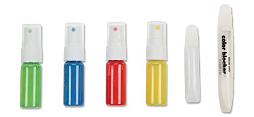 Lena-Kit de Manualidades Textil Styler Spray, Juego Completo con 4 Aerosoles, 1 Pintura de Purpurina para adornar, 8 Plantillas y lápiz de Contorno, para niños a Partir de 8 años, Color (42597)