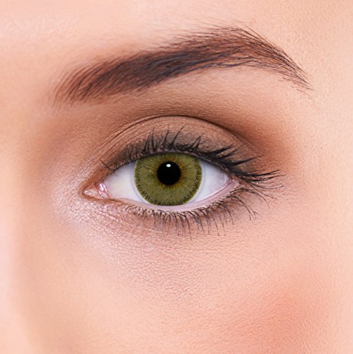 Lentes de contacto marrones naturales 'Natural Hazel' de alta cobertura + contenedor de LENZOTICA I 1 par (2 piezas) I DIA 14.00 I sin aumento I 0,00 dioptrías