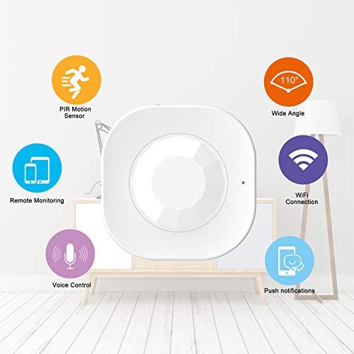 Lepeuxi WiFi PIR Sensor de Movimiento Detector infrarrojo pasivo inalámbrico Seguridad Sensor de Alarma antirrobo Tuya App Control Smart Home