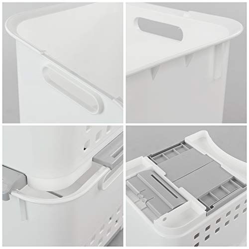 Lesbye Cesta de Almacenamiento Apilable, Blanco, 3 Tier Cesta de Apilamiento