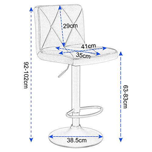 Lestarain 2X Taburete de Bar Terciopelo Taburetes Alto Cocina con Respaldo Taburete Giratorio Sillas Bar Regulable en Altura Muebles Cocina Gris Oscuro