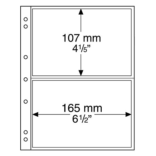 Leuchtturm 338575 Hojas para Monedas NUMIS, de 2 divisiones para Billetes y Postales