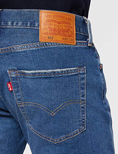 Levi's 501 Original Fit Jeans Vaqueros, Key West Sky Tnl, 33W / 32L para Hombre