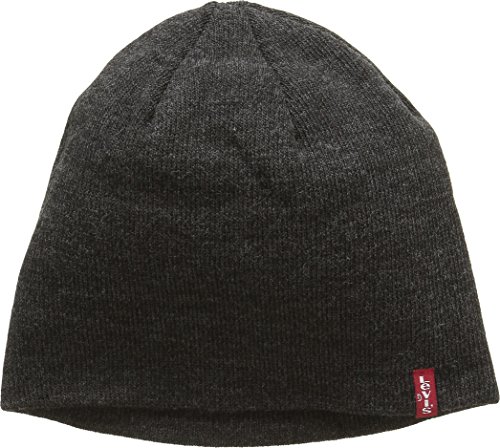 Levi's Otis Beanie, Gorro de punto Unisex adulto, Gris (Dark Grey), Medium (Talla del fabricante: S/M)