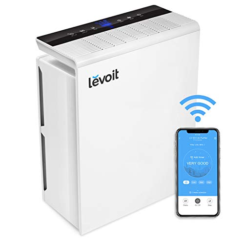 Levoit Purificador de Aire WiFi Inteligente con Filtro HEPA, Hasta 55 m², Temporizador, Monitor de Calidad del Aire, Modo Automático, Capturar Alergias, Tabaco, Olor, Caspas de Mascotas, LV-PUR131S