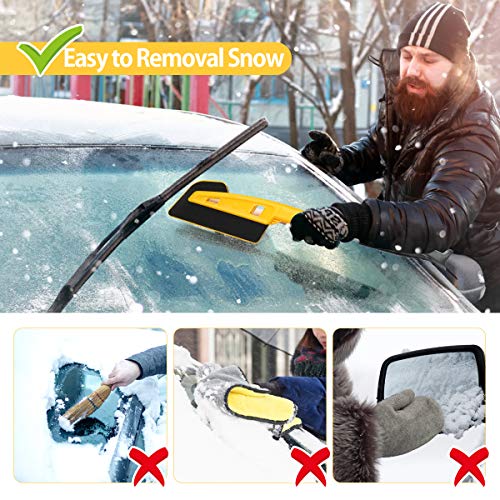 LEWONPO Rascador de Hielo, Cepillo de Nieve Rascador de Hielo, Desmontable Pala de Hielo para Raspar Barrer Nieve Palear Hielo Limpiar Nieve de Parabrisas para Coches y Camiones, 2 en 1