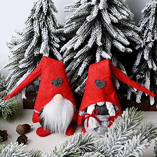 LEZED Peluche Navidad Juguetes Gnomo Muñeca de gnomo de Felpa Sueco Santa Muñecos Escandinavos Adornos Decoración Regalos para niños de pie Muñeca Colgante Adornos Decoración 2 Piezas