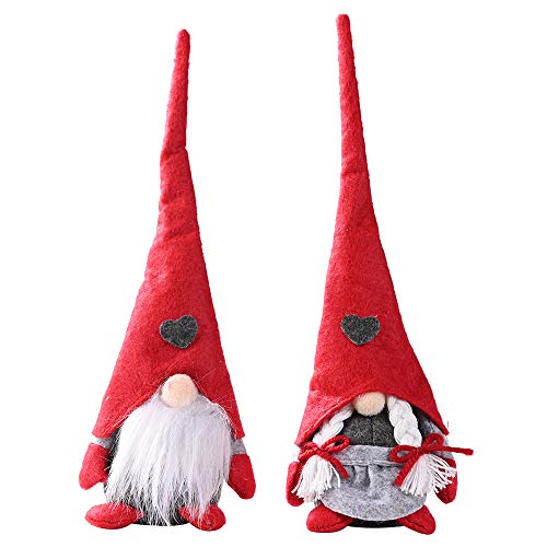 LEZED Peluche Navidad Juguetes Gnomo Muñeca de gnomo de Felpa Sueco Santa Muñecos Escandinavos Adornos Decoración Regalos para niños de pie Muñeca Colgante Adornos Decoración 2 Piezas