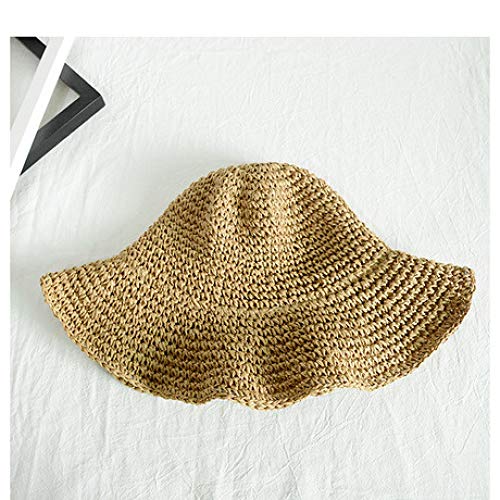 LG GL Sombrero Sombrero de Paja Plegable Sombrilla Sombrero de Playa Dos Piezas para la Venta 56-58cm