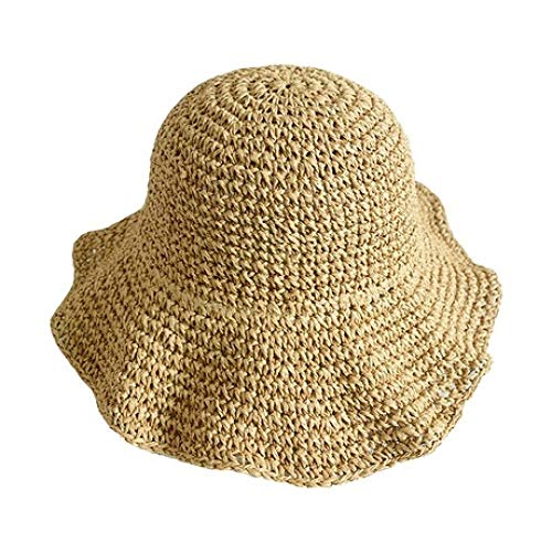 LG GL Sombrero Sombrero de Paja Plegable Sombrilla Sombrero de Playa Dos Piezas para la Venta 56-58cm