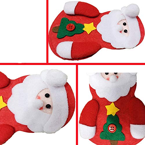 Lhbfcy Funda De Cubiertos Navidad Bolsa Titular Cuchillería Vajillas Bolsa Papá Noel Muñeco Bolsa De Vajilla Cuchillos Bolsa Adecuada para Fiesta De Navidad, Fiesta, Boda, Restaurante, Hotel (4 PCS)