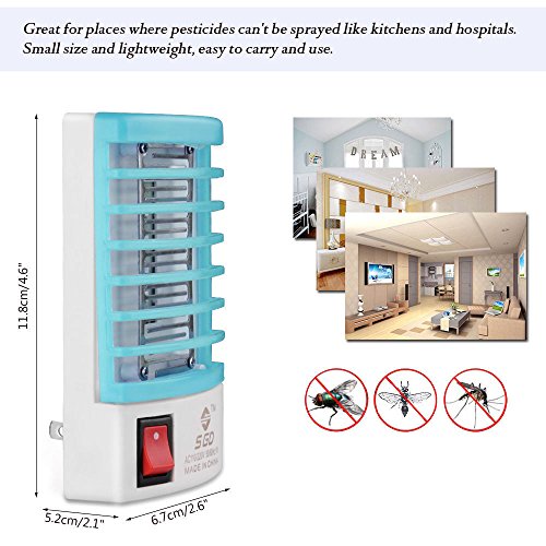 LianMengMVP LED Enchufe Eléctrico Mosquito Mosca Insecto Trampa para Insectos Lámpara de Noche Luces Easter Lamp LED Socket Electric Mosquito Fly Bug Insect Trap Killer, Lamps for Living Room