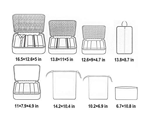 Libershine Organizadores de Viaje para Maletas, 8 Set de Organizador de Equipaje, Impermeable Organizador de Maleta Bolsa para Ropa Sucia de Viaje,Cubos de Embalaje para Viaje