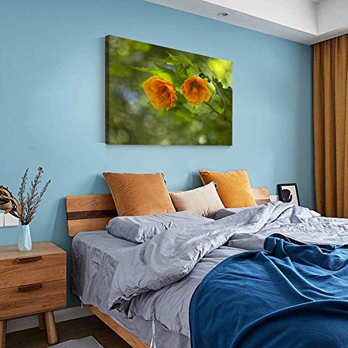 Lienzo de pared contemporáneo flores simples naranjas ramas naturaleza muerta lienzo arte de la pared para el hogar Deco 24 x 18 pulgadas