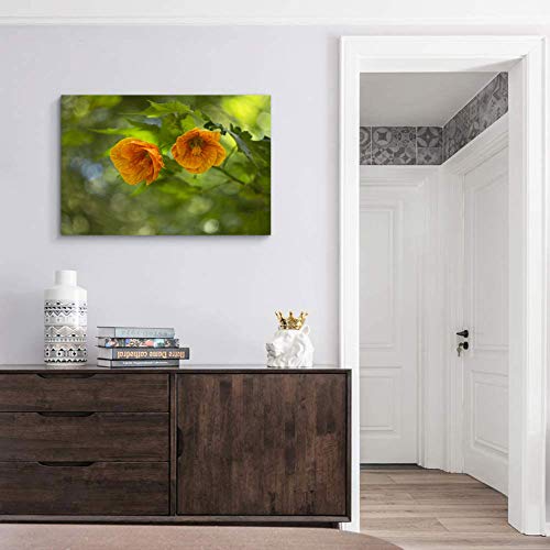 Lienzo de pared contemporáneo flores simples naranjas ramas naturaleza muerta lienzo arte de la pared para el hogar Deco 24 x 18 pulgadas