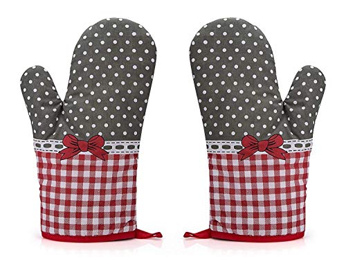 LIIYANN Guantes de algodón Anti-escaldado Acolchados Guantes de Cocina para Hornear Guantes de Barbacoa refractarios 1 par de Regalo