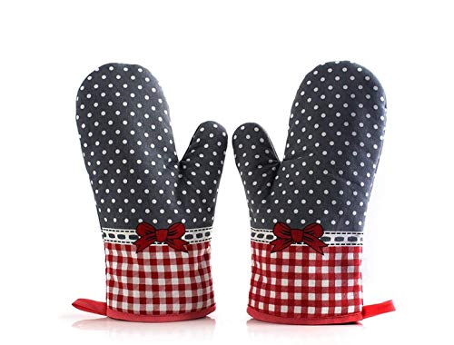 LIIYANN Guantes de algodón Anti-escaldado Acolchados Guantes de Cocina para Hornear Guantes de Barbacoa refractarios 1 par de Regalo