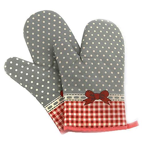 LIIYANN Guantes de algodón Anti-escaldado Acolchados Guantes de Cocina para Hornear Guantes de Barbacoa refractarios 1 par de Regalo