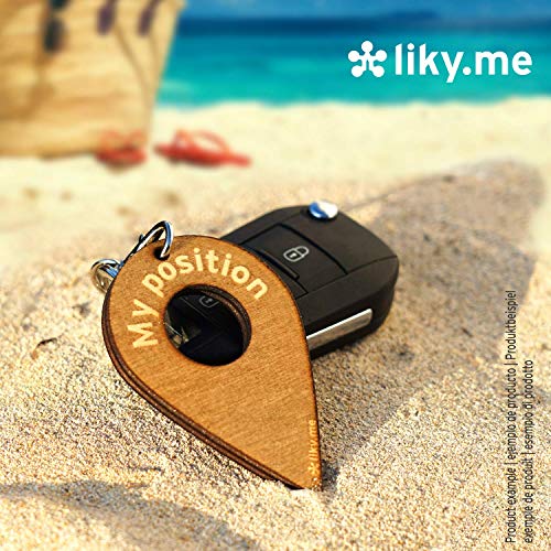 LIKY® Super Papá - Llavero Original de Madera Grabado Regalo para día del Padre cumpleaños pasatiempo joyería Colgante Bolso Mochila