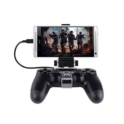 Link-e : Soporte universal teléfono inteligente / teléfono / móvil con el cable micro USB para PS4 controlador inalámbrico ( pinza, clip, Samsung, Android, HTC, Sony ...)