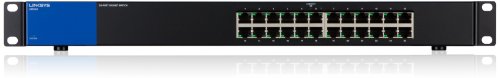 Linksys LGS124-EU - Unmanaged Switch Gigabit en Bastidor para Empresas (24 Puertos, detección automática, 1000 Mbps, optimización del Rendimiento, Plug and Play), Negro