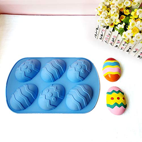 Linpu Molde de silicona para Pascua, huevo de chocolate, 6 moldes de huevo de Pascua, molde de silicona, molde de jabón, chocolate, microondas, horno, Pascua, chocolate, decoración de herramientas