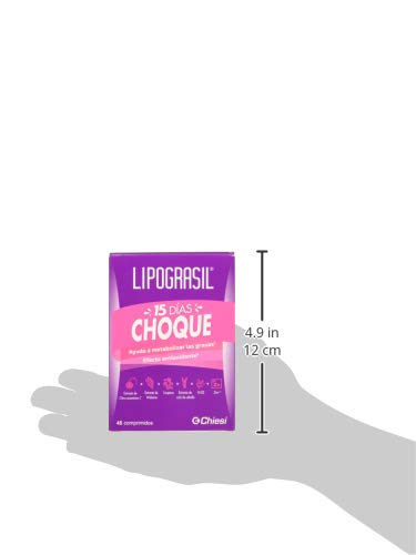 Lipograsil 15 Días Choque | Control de Peso | Metabolizador de Grasas | Tratamiento Intensivo | Enriquecido con Vitamina B3 y Zinc | Ingredientes Naturales | Efecto Antioxidante | 45 Comprimidos