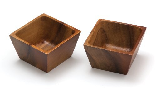 Lipper International 1100-2 Acacia Square Pinch Bowls, Set of 2 by Lipper International