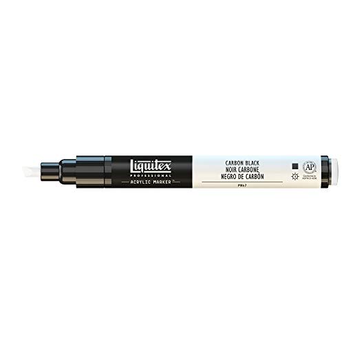 Liquitex Rotulador de Pintura acrílica, Punta Fina, Negro de carbón, 2 mm