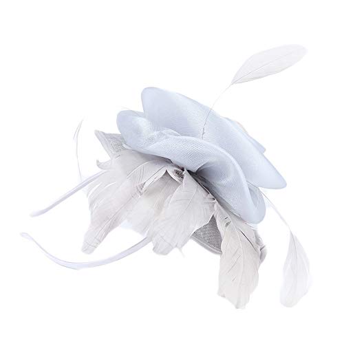 Lisansang Diadema de Flores para Mujeres Invierno Nuevo Lino Sombrero Superior Elegante Flor Diadema Tocado Boda Pinza de Pelo Flamenco Bailarina Flor de Corona para Mujeres, Corona de Bodas para