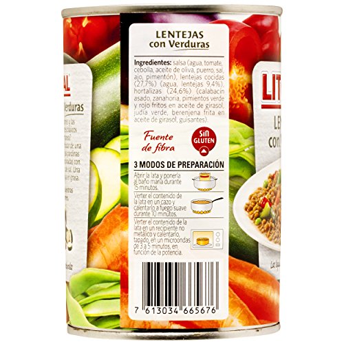 Litoral - Lentejas con Verduras - Pack de 5 x 430 g