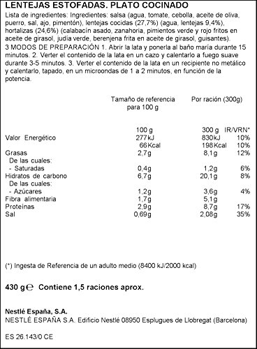 Litoral - Lentejas con Verduras - Pack de 5 x 430 g