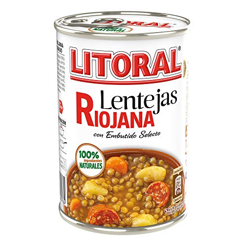 LITORAL Lentejas Riojana - Plato Preparado de Lentejas Riojana Sin Gluten - 430g