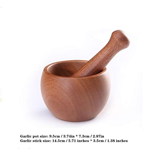 litthb Triturador de ajo de Madera Maciza, Troncos Naturales, Seguro y Saludable, Simple y práctico, Adecuado para triturar Varios condimentos, nueces, Verduras, Frutas, etc.