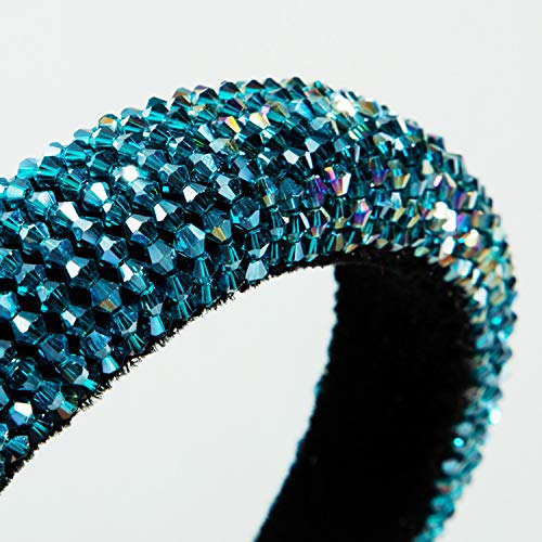 Little-sushi - Diadema de cristal brillante y colorido para mujer, elegante, gruesa, para novia, accesorios para el pelo, multicolor