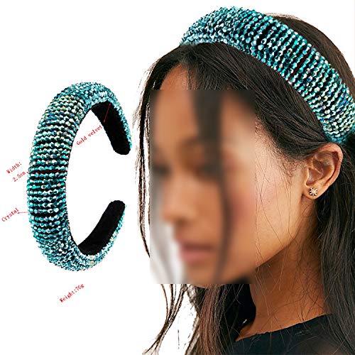 Little-sushi - Diadema de cristal brillante y colorido para mujer, elegante, gruesa, para novia, accesorios para el pelo, multicolor