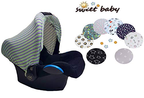 Little Sweetz Style UV Hoody - Capota universal para Maxi Cosi Cabrio/CabrioFix/Pebble/Citi, Römer y otros portabebés grupo 0+ (protección solar/capota) gris gris