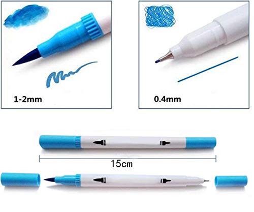Liuer 24 Colores Rotuladores Punta Pincel, Brush Pen Bolígrafos para Colorear Adultos Caligrafía Manga Bullet Journal y Coloreado (Bolígrafo Fineliner 0,4 mm - Tinta Base Agua)
