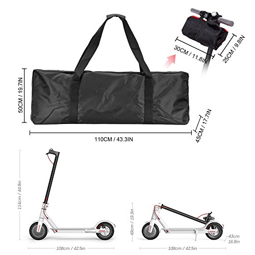 Lixada Portable Oxford Paño Scooter Bolsa Eléctrica Skateboard Bolsa de Transporte Compatible with Xiaomi Mijia M365 110 * 45 * 50 cm (Negro)