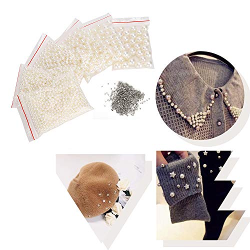 Liyeehao Art Faux Pearls, DIY White Faux Pearl Bead Kit Cuentas de Maquillaje DIY Accesorios de joyería para aretes Pulsera Collar Fabricación Faux Pearl Conjunto de Joyas Faux Pearl Craft Beads